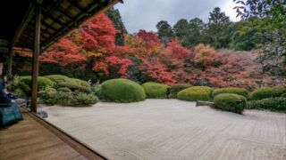 詩仙堂の庭園と紅葉
